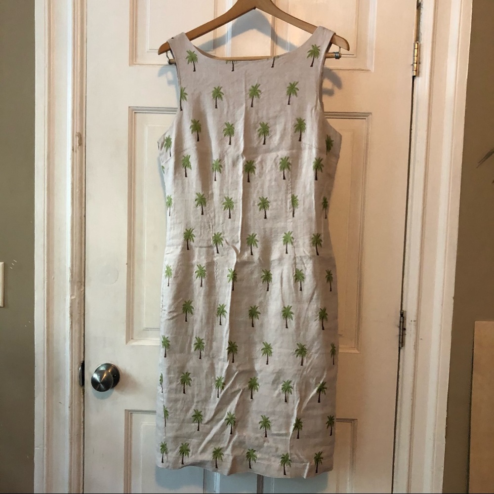 Linen palm tree dress